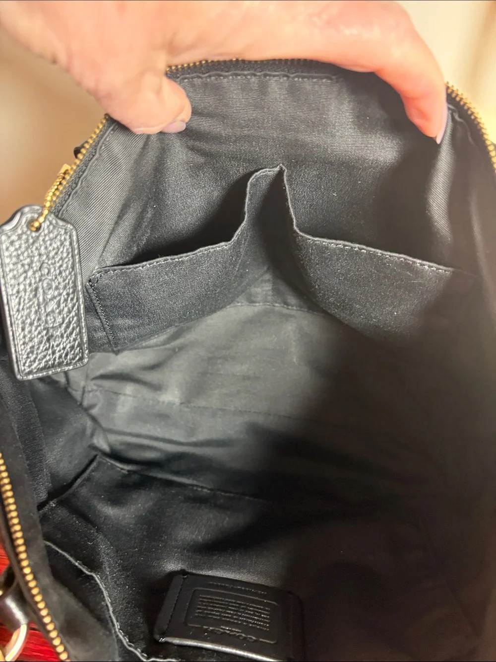 Coach Black Pebbled Leather Bag with Gold Hardware